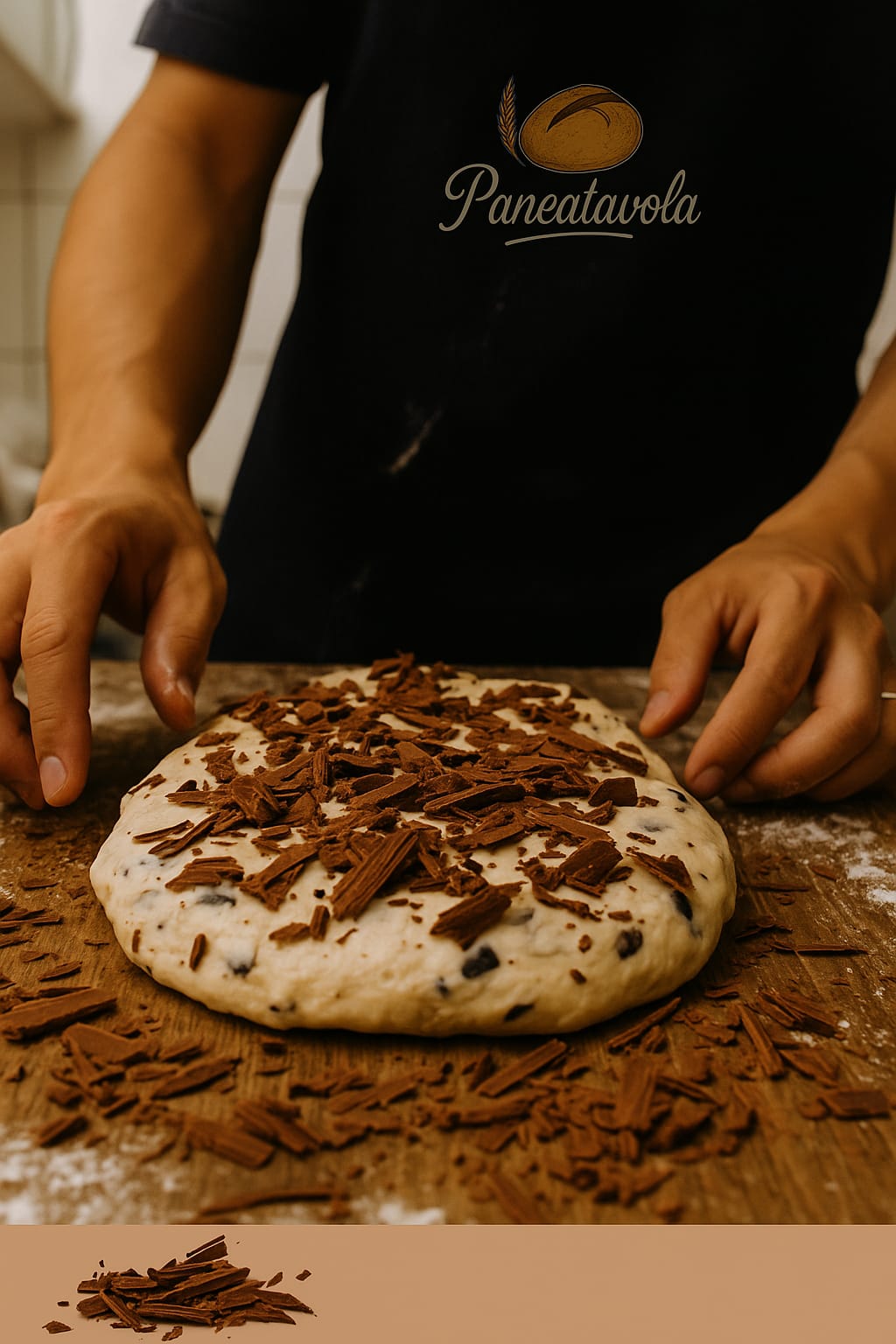 Pão artesanal com pedaços de chocolate