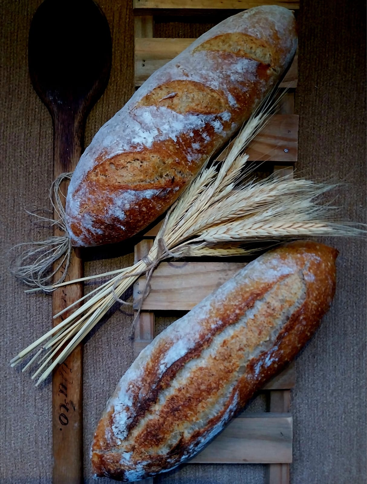 Pães filão de fermentação natural, perfeitos para fatiar e compartilhar
